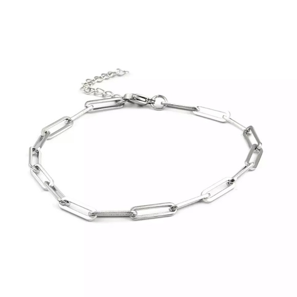 ⚜️[𝟯𝟬%𝗢𝗙𝗙|𝗯𝘂𝗻𝗱𝗹𝗲𝘀 𝟯+]⚜️Big Quad Link Silver Ankle Bracelet NEW - Picture 4 of 8